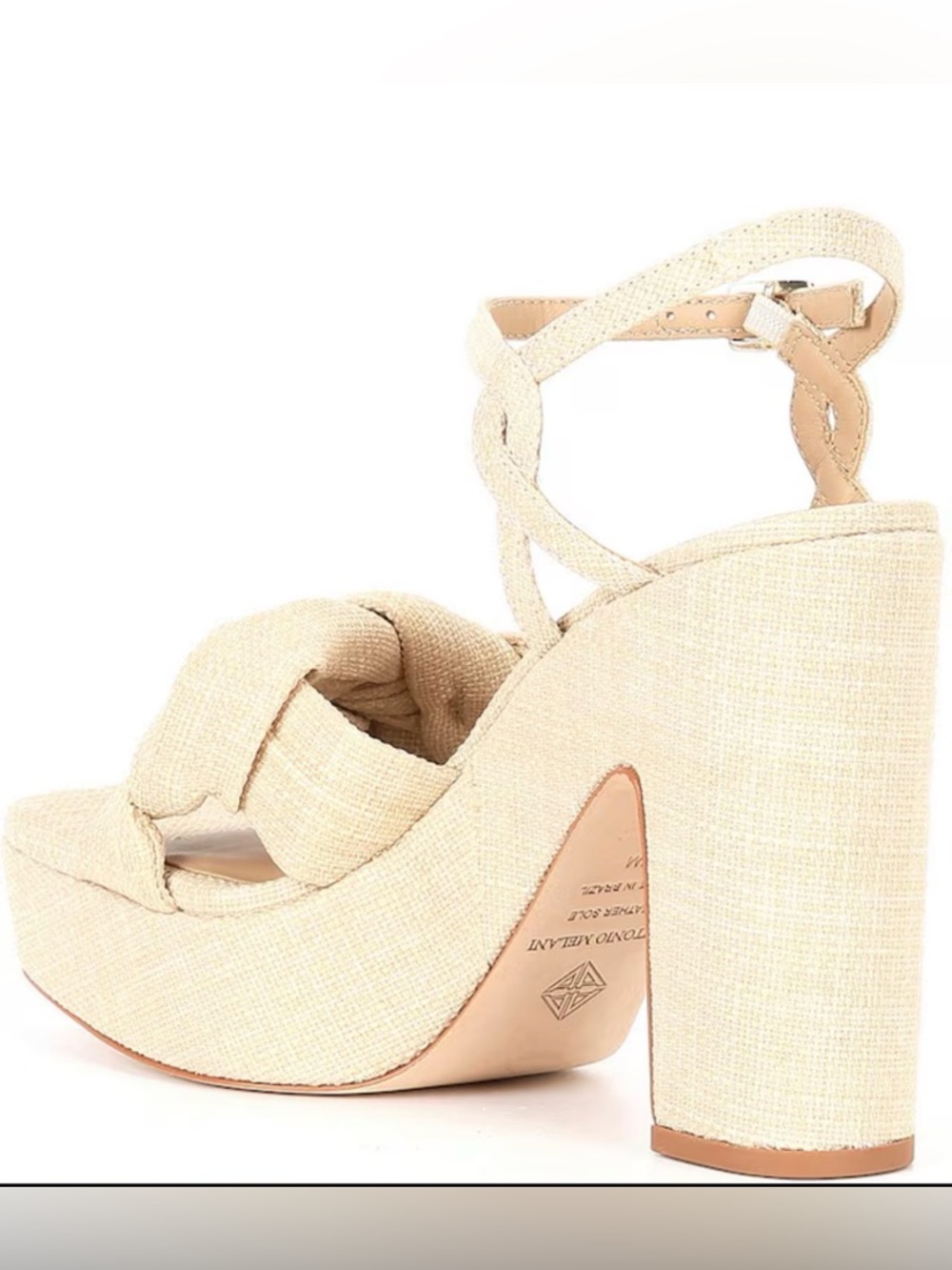ANTONIO MELANI Mya Linen Braided Platform Dress Sandals NWOB - Picture 3 of 6